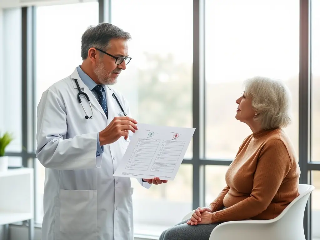 A doctor discussing genetic testing results with a patient.